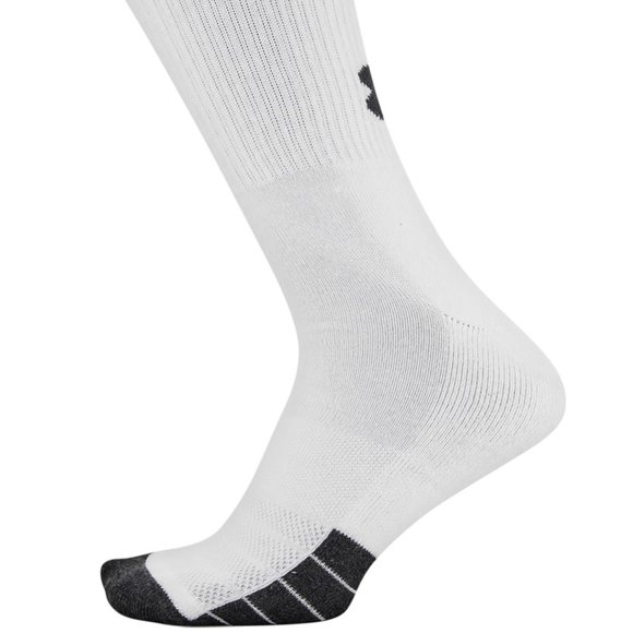 Under Armour Performance Crew Socks 6 Pack White Women's 1348013 100 - Picture 4 of 5